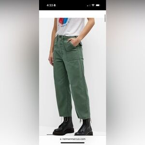 MOTHER The Patch Pocket Private Ankle Jeans -Army Green